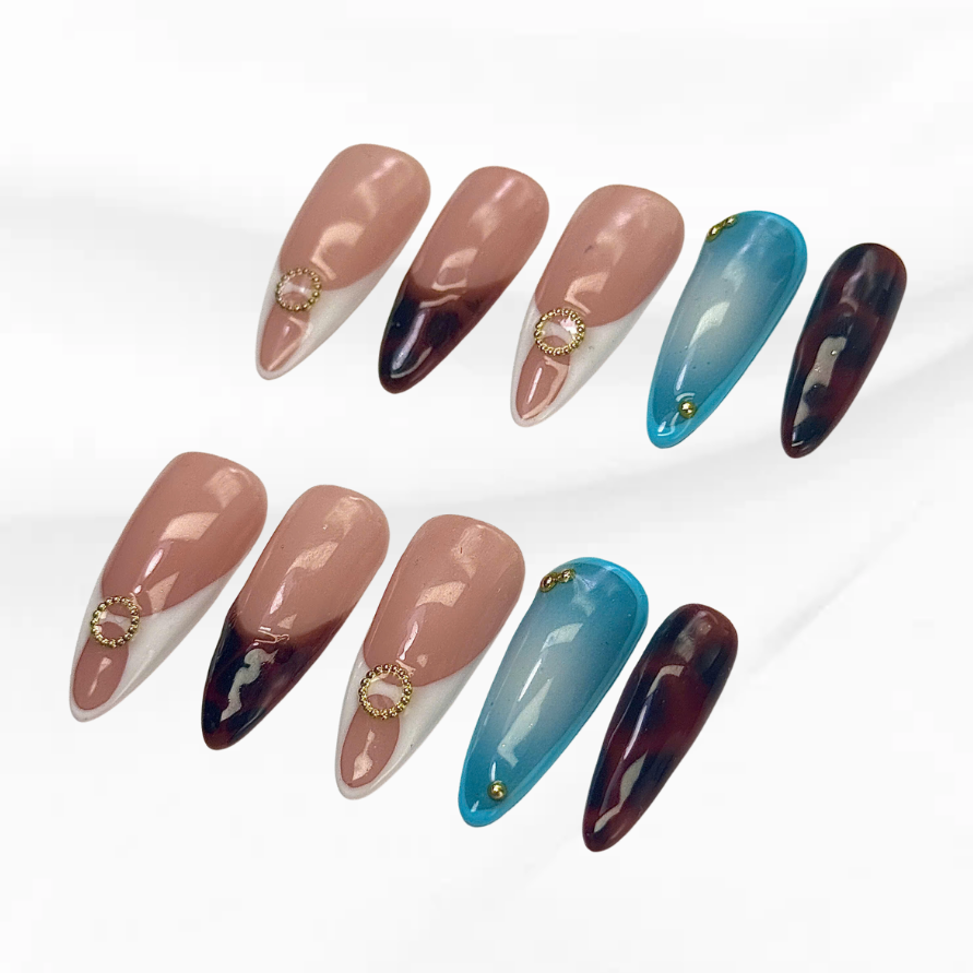 Blue Tortoise Nails 1
