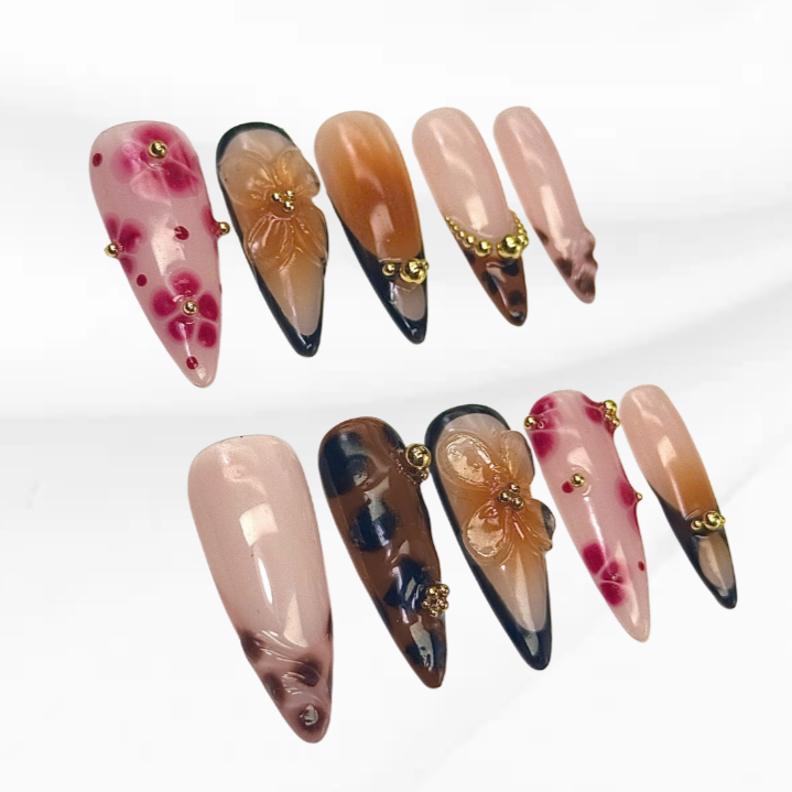 Leopard Flowers Brown 2