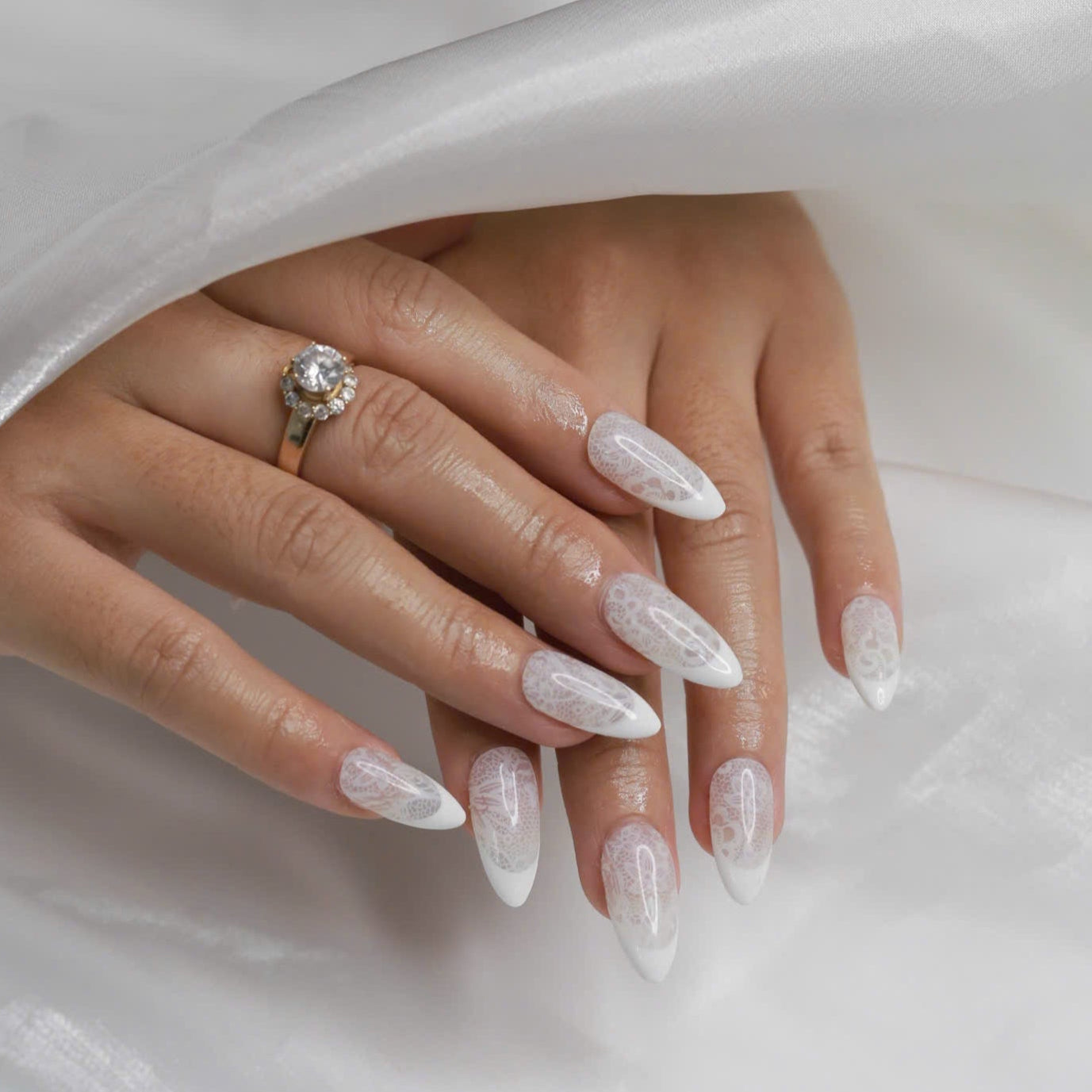 Shimmer White Nails 4