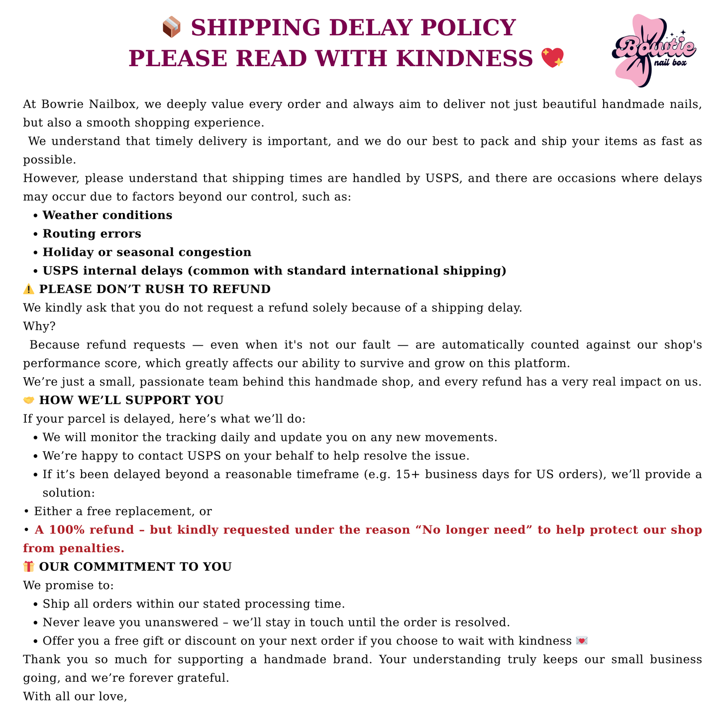 shipping policy