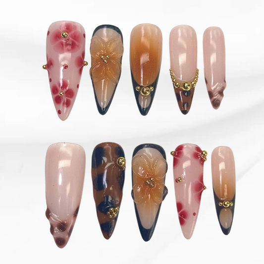 Leopard Flowers Brown 
