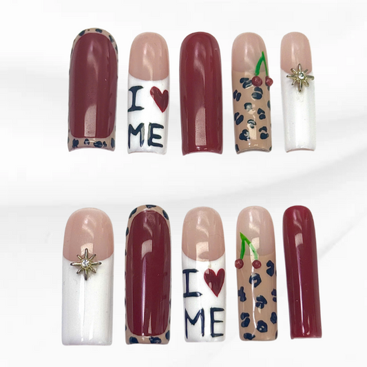 Leopard Love Vibe Press On Nails Elegant 


