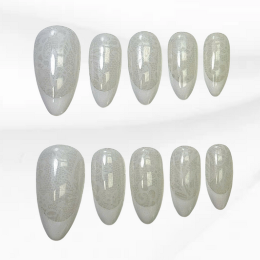 Shimmer White Nails