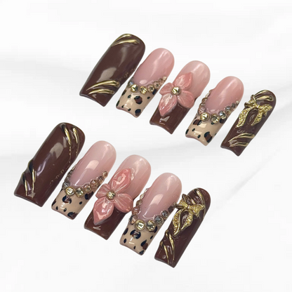 Handmade nails with bold and fun leopard spots Spotted Babe Set 2 
