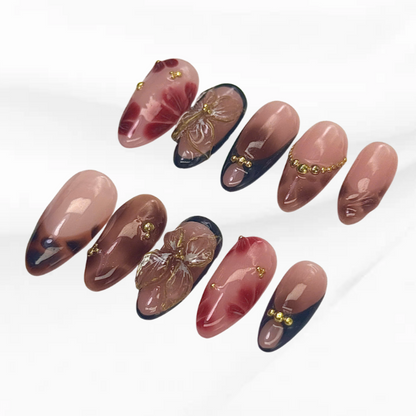 Reusable handmade nails with animal elegance Wild Blush Nails 1  